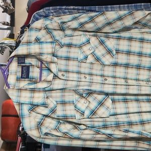 Garage Sale!!! Vintage Wrangler Western shirt men's large diamond Pearl snaps